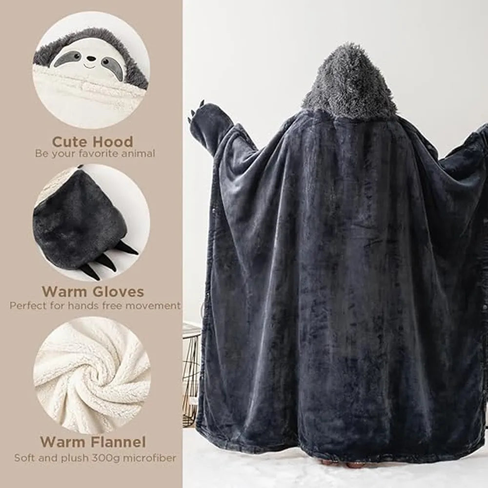 Bunnikins & Clover Hoodie Blanket for Adults