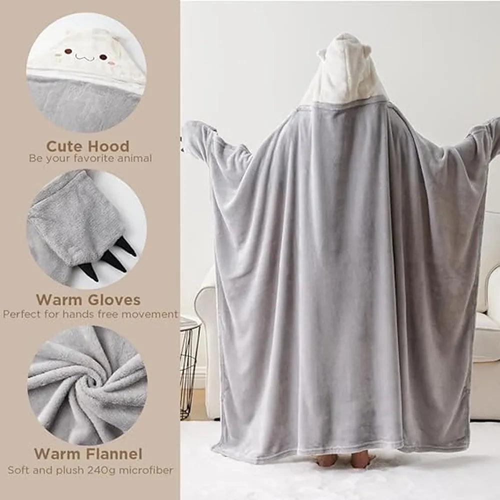 Bunnikins & Clover Hoodie Blanket for Adults