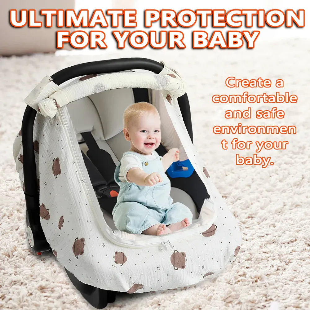 Bunnikins & Clover Baby Car Seat Net Cover