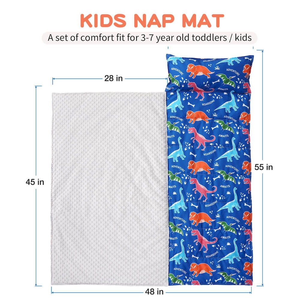 Cozy Nap Mat for Kids with Removable Pillow