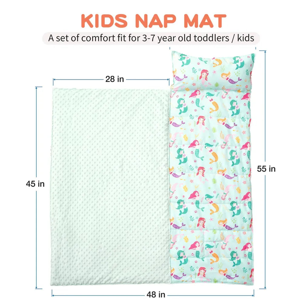 Cozy Nap Mat for Kids with Removable Pillow
