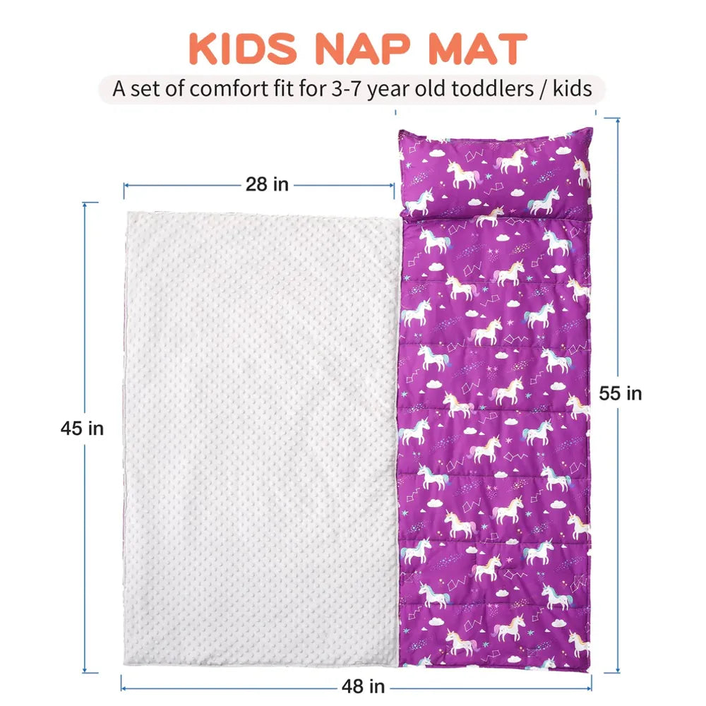 Cozy Nap Mat for Kids with Removable Pillow